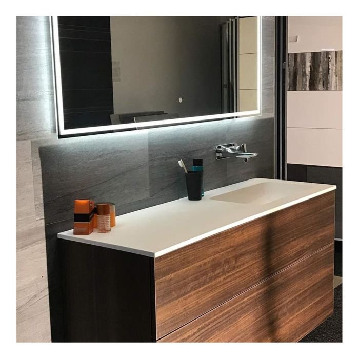 Badkamerspiegel Hipp Design SPV9000 - 140x70 cm - Directe- en indirecte LED verlichting - Touch button - Met spiegelverwarming - SPV9050KW - Afbeelding 3