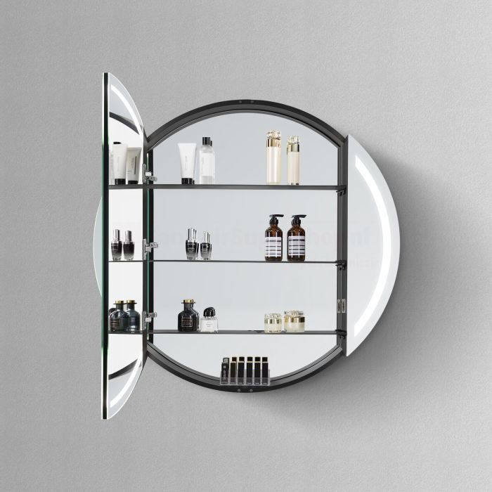 Spiegelkast SPK81000 - 60x60x13 cm - 1 Deur - Directe LED verlichting - Aluminium - Met spiegelverwarming - SPK81060