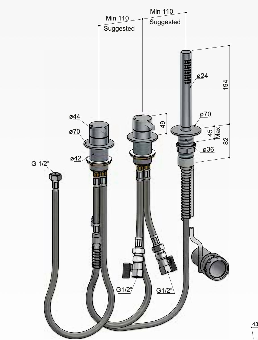 Hotbath Ace Badrandkraan - 3-gats - Gepolijst zwart PVD - AC075PBP - Afbeelding 2