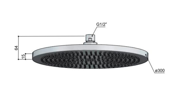 Hotbath Ace AC106 Velvet hoofddouche 30cm - Geborsteld nikkel - AC106GN - Afbeelding 2