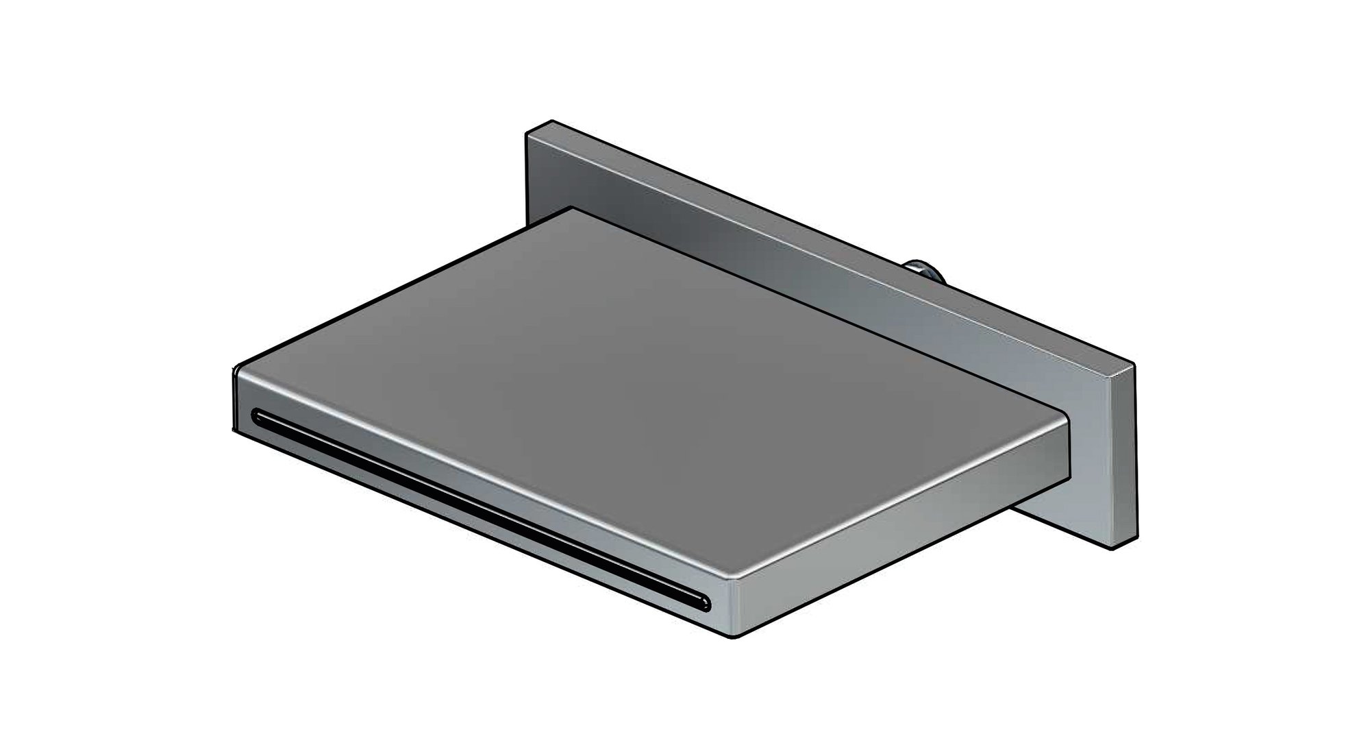 Hotbath Archie AR160 Cascade opbouw wanduitloop RVS 316 - Geborsteld messing PVD - AR160BBP - Afbeelding 2