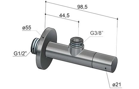 Hotbath Archie AR2002 hoekstopkraan met filter rond RVS 316 - Geborsteld Koper PVD - AR2002BCP - Afbeelding 2