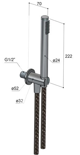 Hotbath Archie Handdouche - Staafmodel - RVS 316 - AR440IX - Afbeelding 3