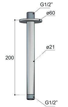 Hotbath Archie Plafondbuis - 20 cm - Geborsteld messing PVD - AR452BBP - Afbeelding 2