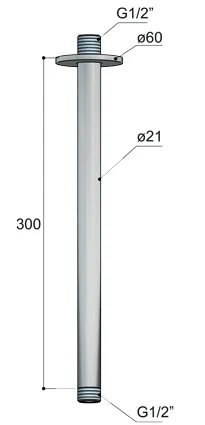 Hotbath Archie Plafondbuis - 30 cm - Geborsteld gunmetal PVD - AR453BGP - Afbeelding 2