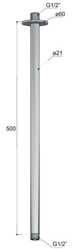 Hotbath Archie Plafondbuis - 50 cm - Geborsteld gunmetal PVD - AR454BGP - Afbeelding 2