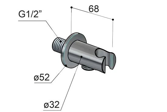 Hotbath Archie Wandsteun - Geborsteld gunmetal PVD - AR515BGP - Afbeelding 2