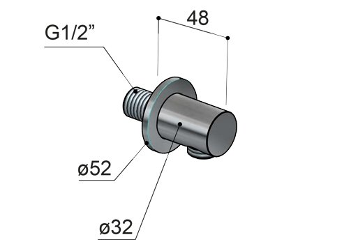 Hotbath Archie Wanduitlaat - Geborsteld gunmetal PVD - AR517BGP - Afbeelding 2