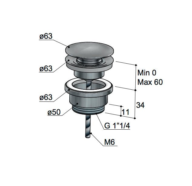 Hotbath Archie Open plug - Geborsteld koper PVD - AR708BCP - Afbeelding 2