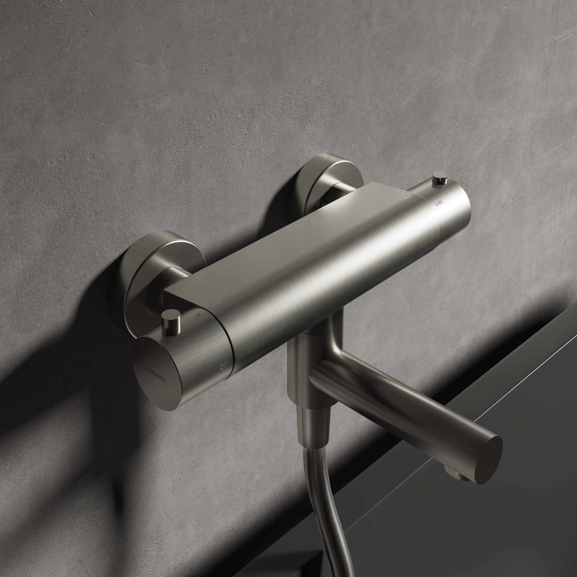 Hotbath Cobber Thermostaatkraan - Wand Montage - Geborsteld nikkel - B020GN - Afbeelding 2