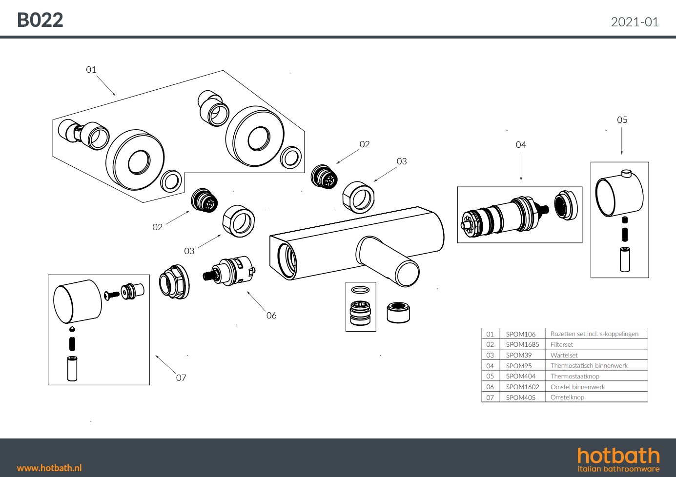 Hotbath Cobber Thermostaatkraan - Wand Montage - Chroom - B022CR - Afbeelding 5