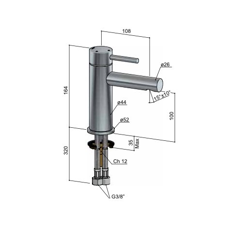 Hotbath Buddy B103 wastafelkraan laag model - Geborsteld nikkel - B103GN - Afbeelding 2