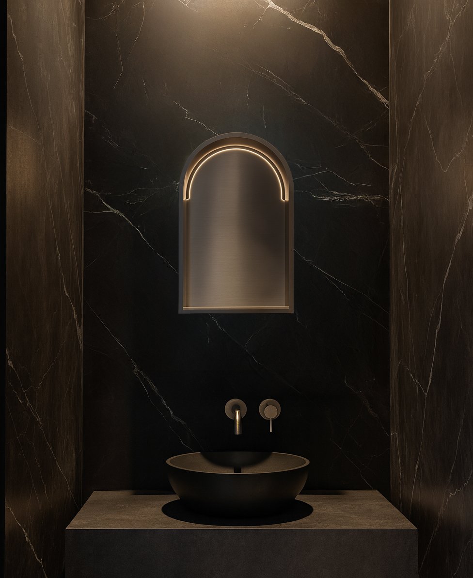 Hotbath &More inbouwnis 30x45x10cm toogmodel - LED verlichting - tuscan bronze - BOW30LTB - Afbeelding 2