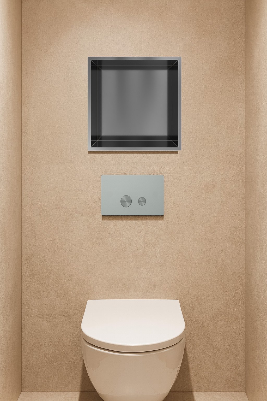 Hotbath &More inbouwnis 30x30x10cm - zonder frame - LED verlichting - geborsteld gunmetal PVD - BOX030FLBGP - Afbeelding 2