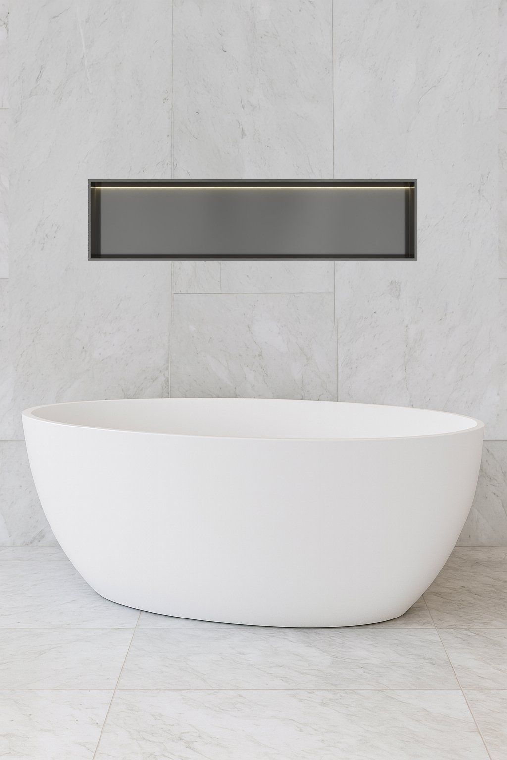 Hotbath &More inbouwnis 30x120x10cm - met frame - LED verlichting - geborsteld gunmetal PVD - BOX120LBGP - Afbeelding 2