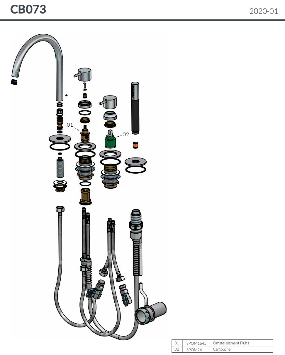 Hotbath Cobber Badrandkraan - 4-gats - Verouderd messing - CB073AB - Afbeelding 5