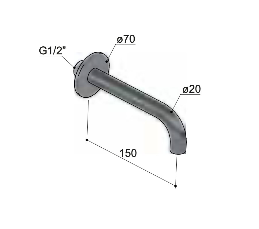 Hotbath Cobber CB095 universele uitloop - 15cm - gepolijst zwart PVD - CB095-15PBP - Afbeelding 2