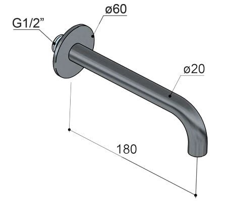 Hotbath Cobber Uitloop - 18 cm - Verouderd ijzer - CB095-18AI - Afbeelding 2