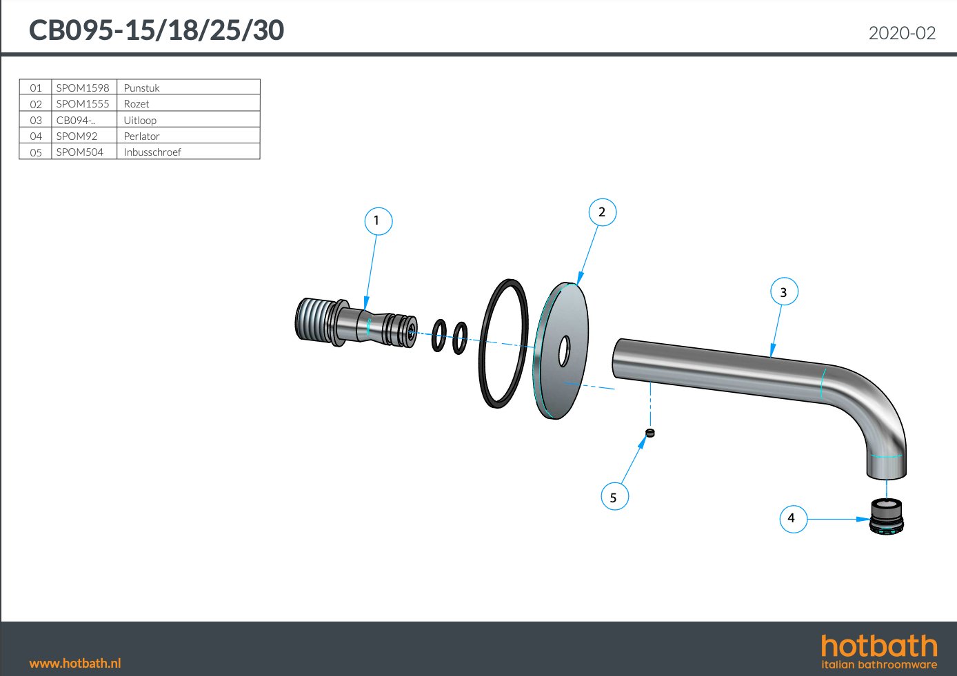 Hotbath Cobber Uitloop - 25 cm - Geborsteld koper PVD - CB095-25BCP - Afbeelding 3