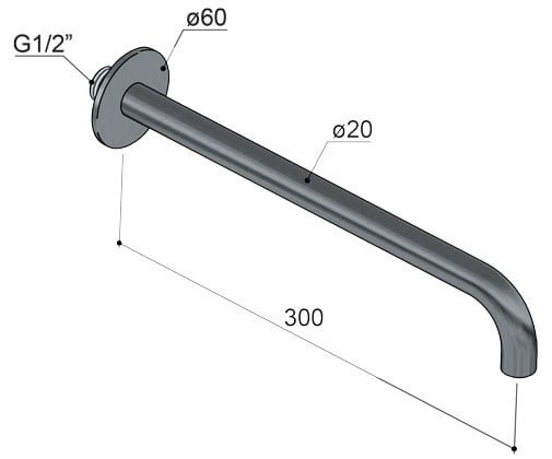 Hotbath Cobber Uitloop - 30 cm - Geborsteld messing - CB095-30BB - Afbeelding 2