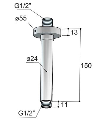 Hotbath Cobber Plafondbuis - 15 cm - Mat wit - CB452WH - Afbeelding 2