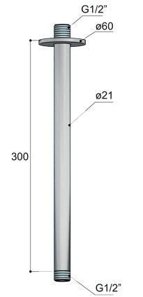 Hotbath Cobber Plafondbuis - 30 cm - Verouderd ijzer - CB453AI - Afbeelding 2
