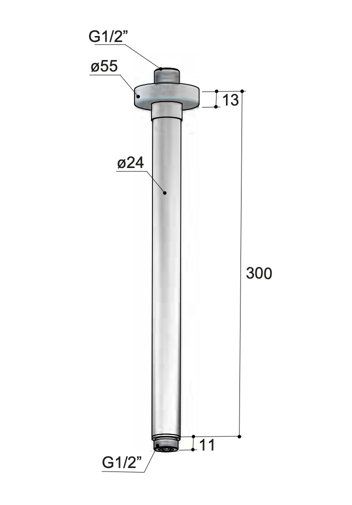 Hotbath CB453 plafondbuis 30cm - Geborsteld zwart PVD - CB453MBP - Afbeelding 2