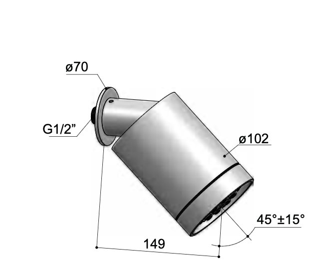 Hotbath Cobber CB470 hoofddouche Beam 3-standen muurbevestiging - geborsteld zwart PVD - CB470MBP - Afbeelding 2