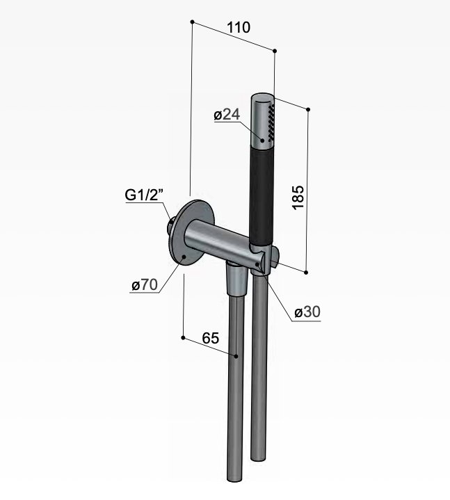 Hotbath Cobber Handdouche - Staafmodel - Geborsteld koper PVD - CB7502BCP - Afbeelding 2