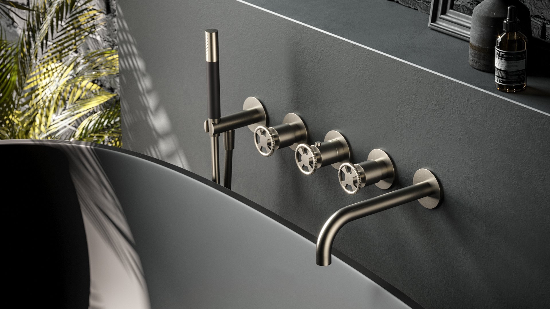 Hotbath Cobber @work Inbouw badkraan - Met Uitloop - Geborsteld nikkel - CW7072EXTGN - Afbeelding 2