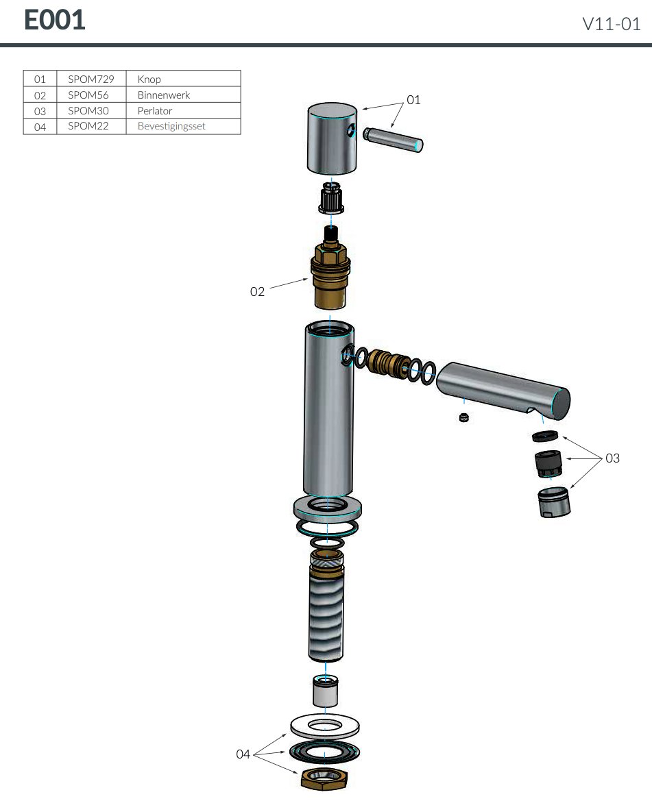 Hotbath Cobber Opbouw Fonteinkraan - Geborsteld messing PVD - E001BBP - Afbeelding 3