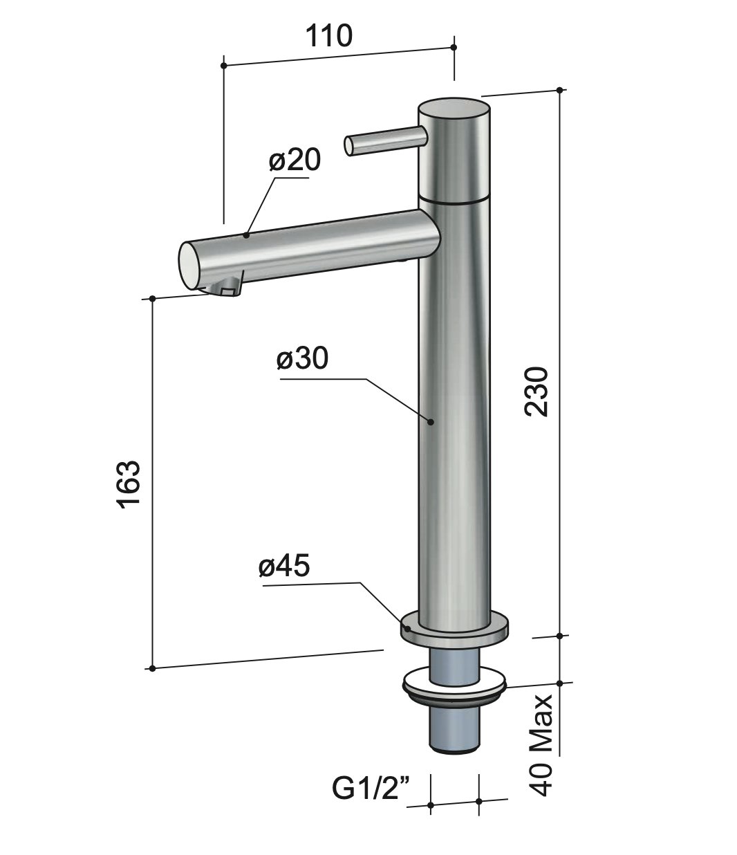Hotbath Cobber Opbouw Fonteinkraan - Verouderd messing - EH001AB - Afbeelding 2
