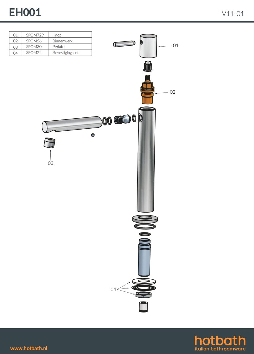 Hotbath Cobber Opbouw Fonteinkraan - Geborsteld nikkel - EH001GN - Afbeelding 3