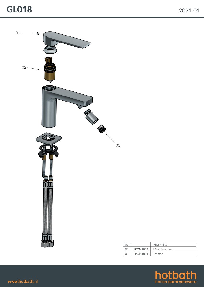 Hotbath Gal Bidetkraan - Geborsteld gunmetal PVD - GL018BGP - Afbeelding 3