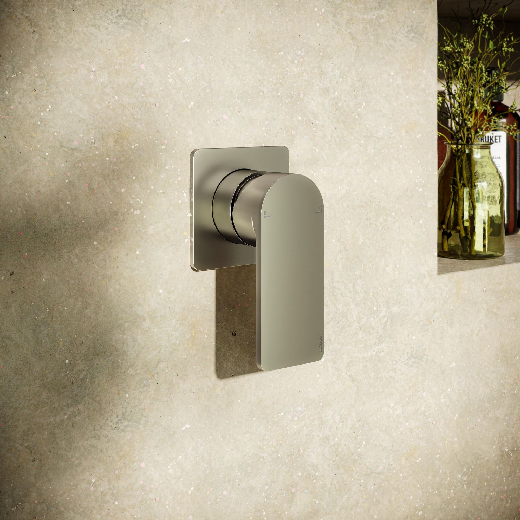 Hotbath Gal GL031EXT afbouwdeel - inbouw douche mengkraan - Geborsteld nikkel - GL031EXTGN - Afbeelding 2
