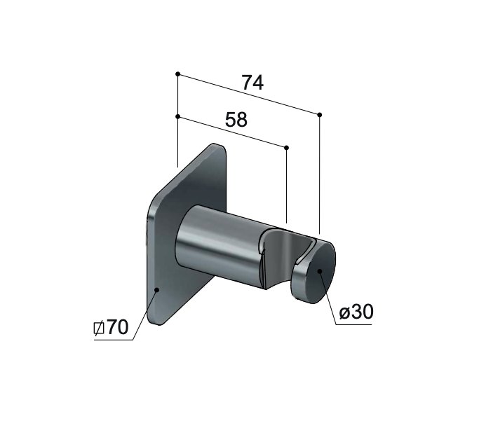 Hotbath Gal GL514 wandsteun - Geborsteld nikkel - GL514GN - Afbeelding 2