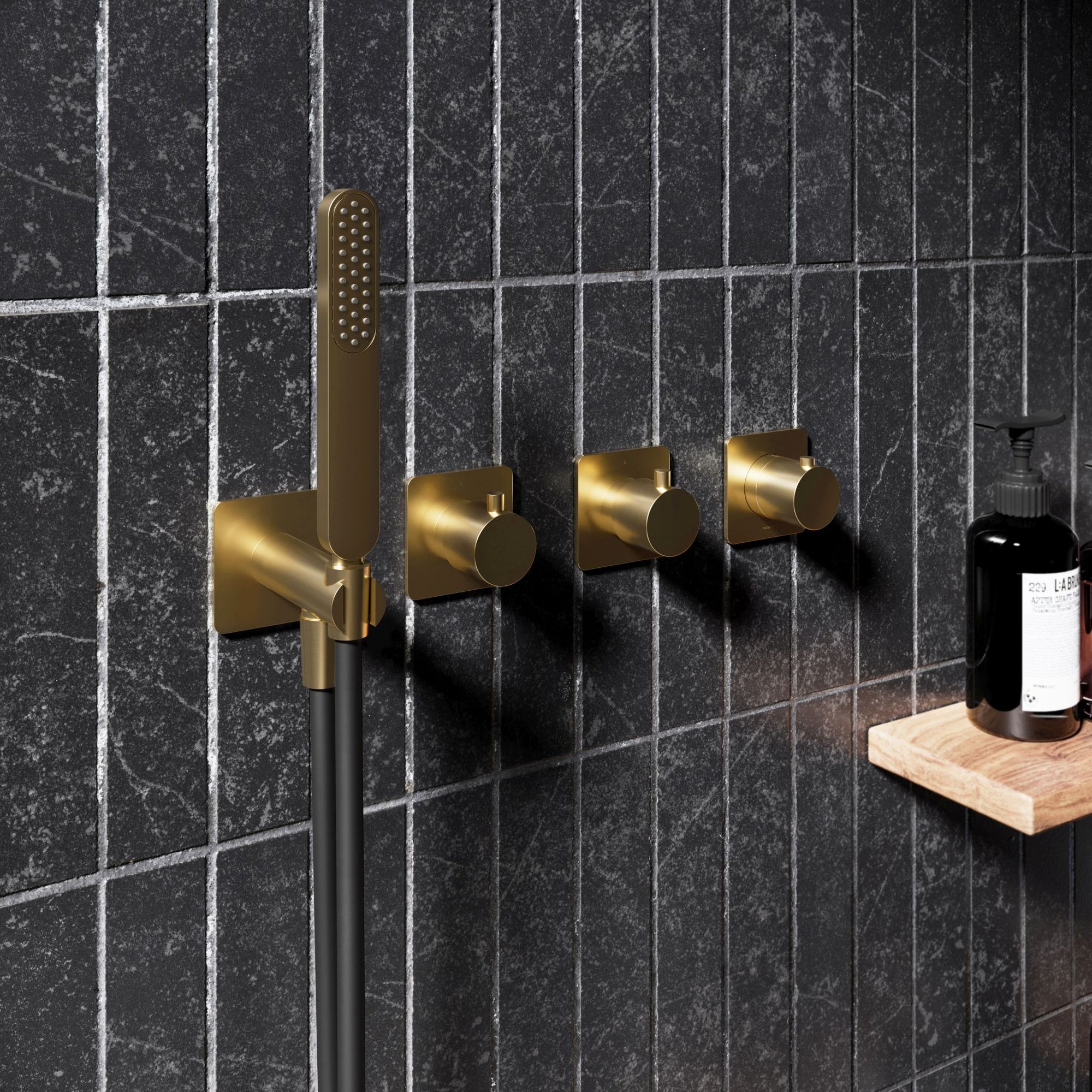 Hotbath Gal Thermostaat Set - Met 2 Stopkranen - Geborsteld messing PVD - GL7071EXTBBP - Afbeelding 2