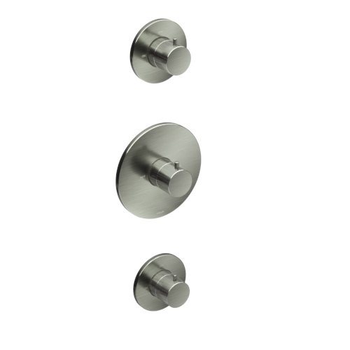 Hotbath Cobber Inbouw Doucheset - 30 cm Hoofddouche - Rond Model Handdouche - Wandarm - Met Glijstang - Geborsteld nikkel - IBS20GN157 - Afbeelding 2