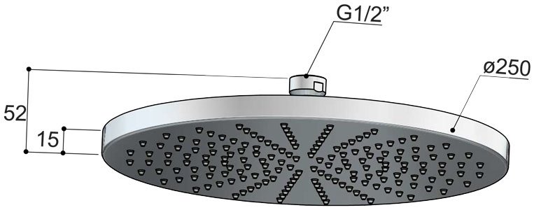 Hotbath Mate Hoofddouche - 25 cm - Geborsteld nikkel - M105GN - Afbeelding 3