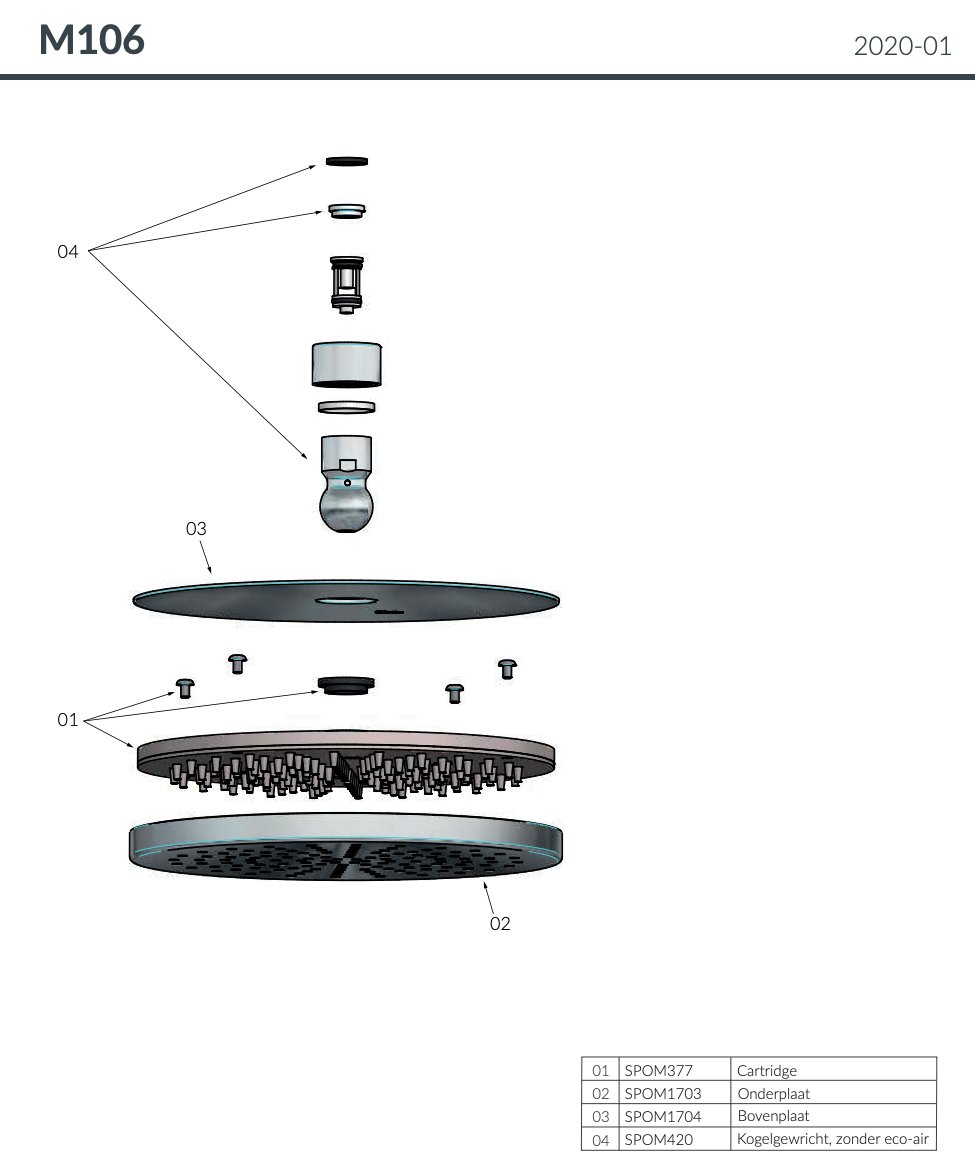 Hotbath Cobber Hoofddouche - 30 cm - Verouderd ijzer - M106AI - Afbeelding 3
