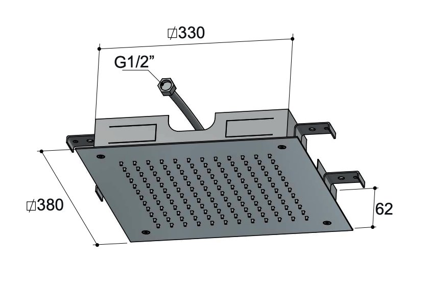 Hotbath Mate Hoofddouche - 38 cm - Geborsteld koper PVD - M110BCP - Afbeelding 3