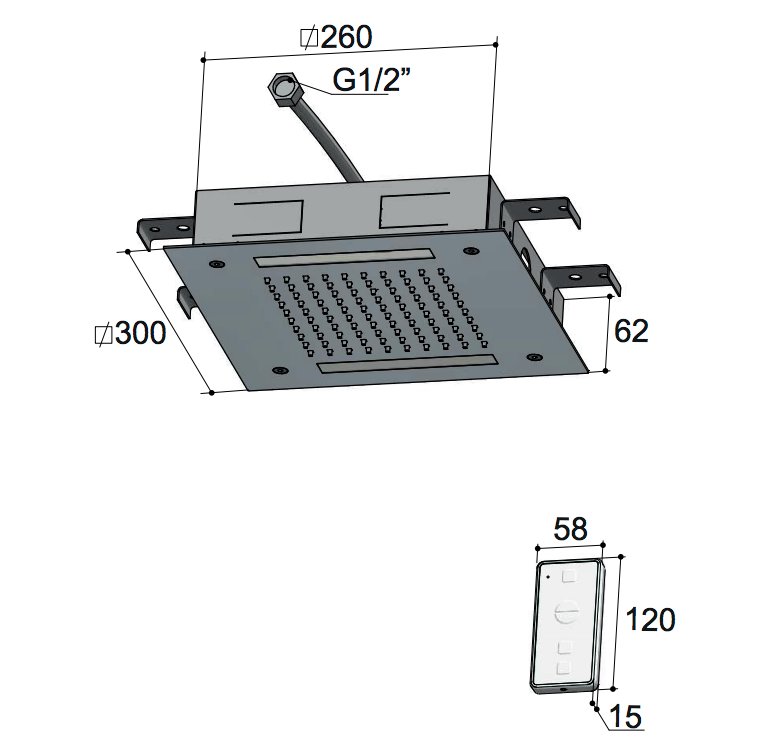 Hotbath Mate Hoofddouche - 30 cm - Chroom - M174CR - Afbeelding 3