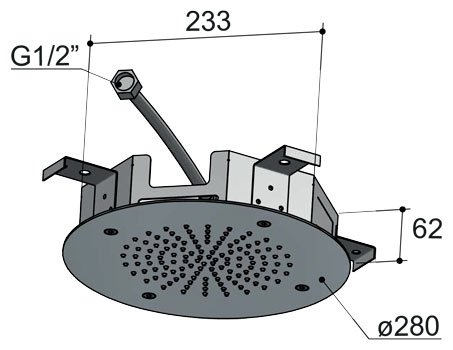 Hotbath Mate Hoofddouche - 28 cm - Chroom - M206CR - Afbeelding 3