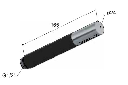 Hotbath Cobber M352 staafhanddouche - geborsteld zwart PVD - M352MBP - Afbeelding 2
