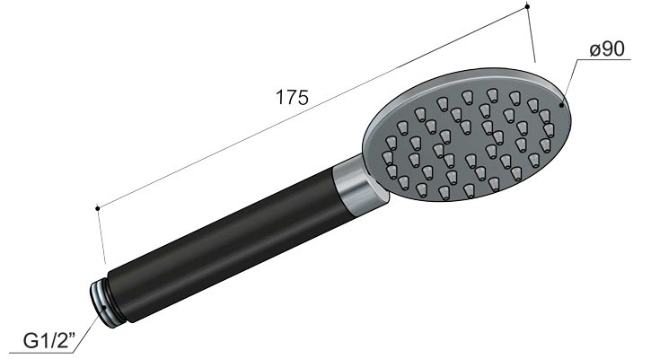 Hotbath Cobber Handdouche - Rond model - Geborsteld nikkel - M353GN - Afbeelding 3