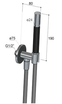 Hotbath Cobber Handdouche - Staafmodel - Verouderd messing - M445AB - Afbeelding 2