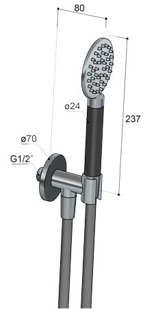 Hotbath Cobber Handdouche - Rond model - Geborsteld messing PVD - M442BBP - Afbeelding 3