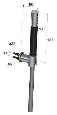 Hotbath Cobber Handdouche - Staafmodel - Chroom - M447CR - Afbeelding 2