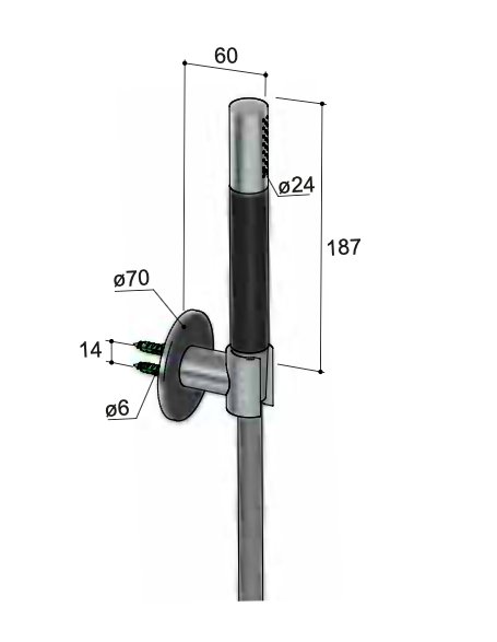 Hotbath Cobber M443 handdouche set - geborsteld zwart PVD - M447MBP - Afbeelding 2