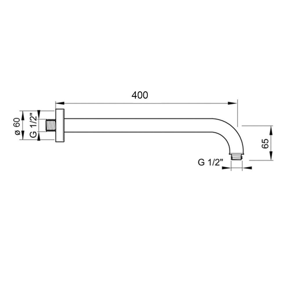 Hotbath Mate Wandarm - 40 cm - Geborsteld nikkel - M450-40GN - Afbeelding 2
